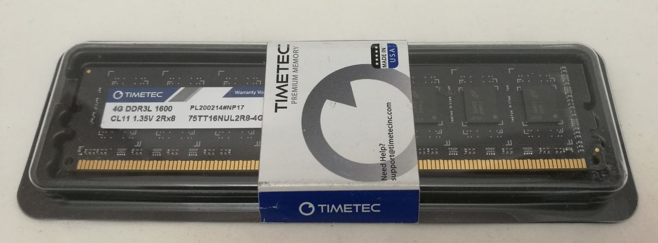 Timetec 75TT16NUL2R8-4G 4GB DDR3L 1600Mhz desktop ram - fekete