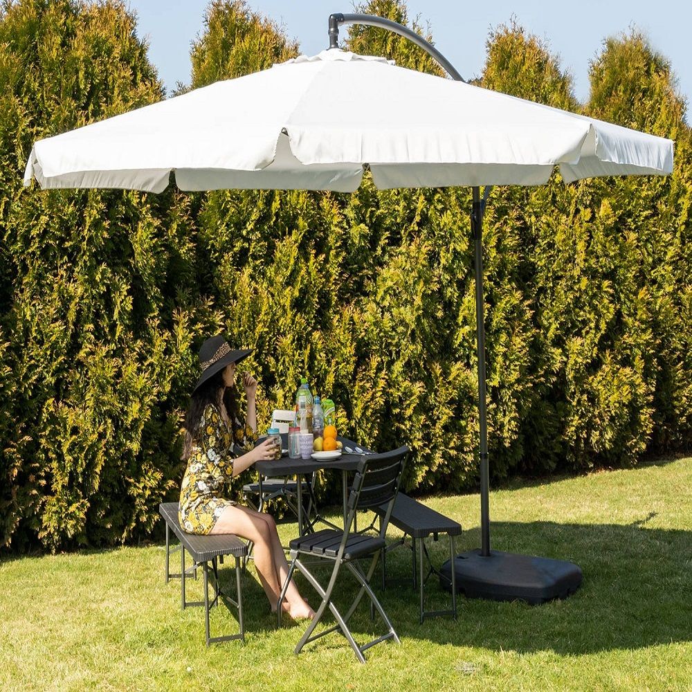 Pro Garden homokkal vagy vízzel tölthető napernyőtalp, 60L, 80 x 60 x 15 cm