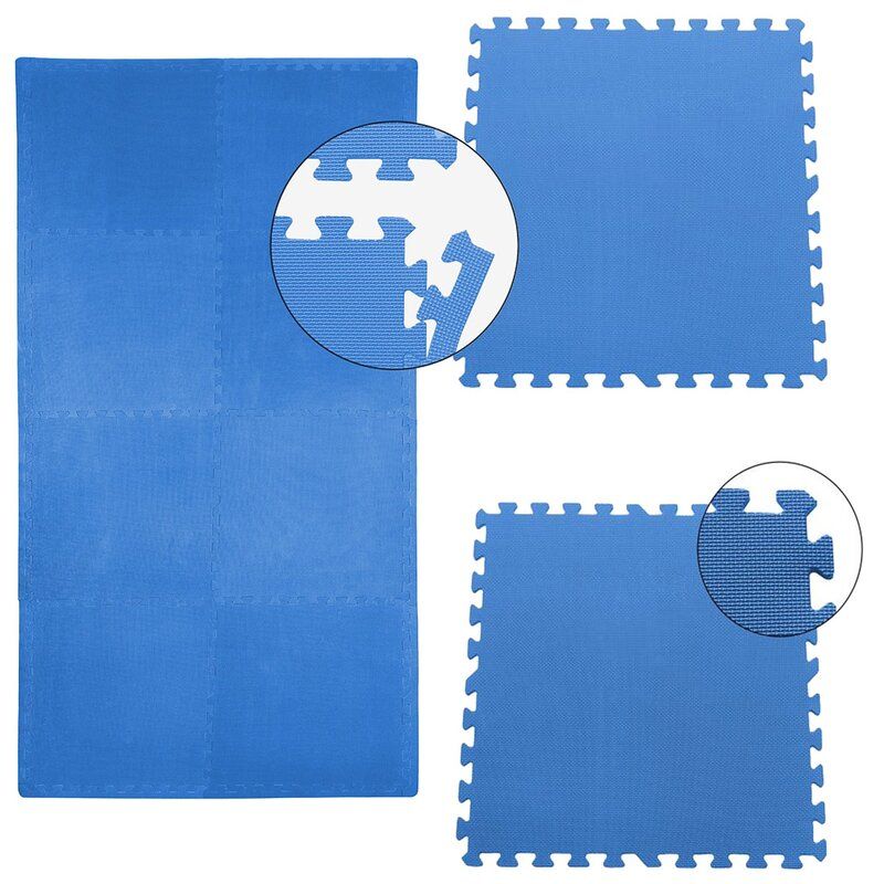 Sporttrend 24 Puzzle Habszivacs tornaszőnyeg 8db (60x60x1cm) + 16db él - kék