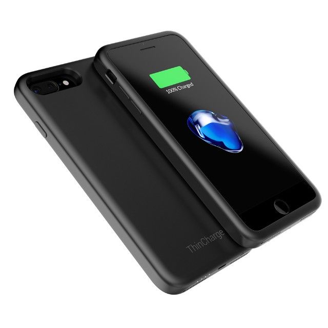 ThinCharge 7+ védő tok elemmel, 3600mAh, iPhone 7+ -hoz - fekete