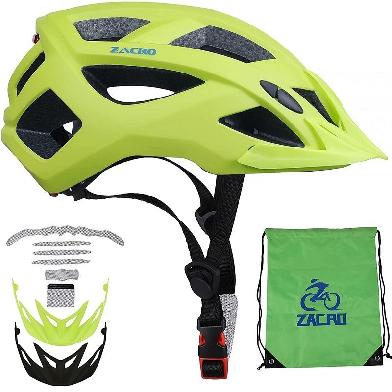 Zacro ZCH8 kerékpáros bukósisak hátsó lámpával 54-63cm - zöld