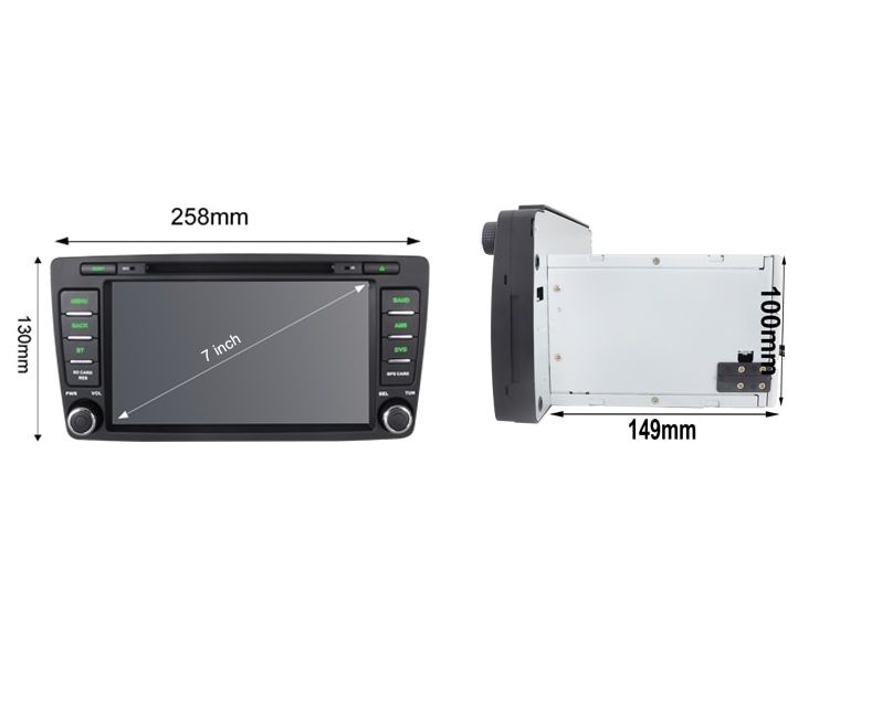 S170 2DIN fejegység Skoda Octaviához 2007-2009, Android (L005)