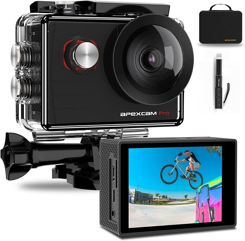 Apexcam M90 Pro EIS akciókamera, 4K, 20Mp, kiegészítőkkel, hordtáskában 