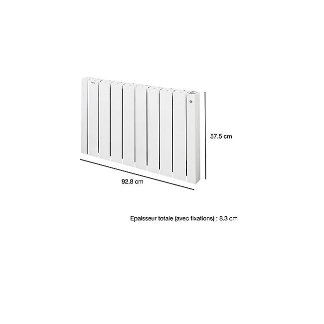 Acova Denim elektromos radiátor, 1500W, 92,8x57,5x8,3cm - fehér (5005 0060)
