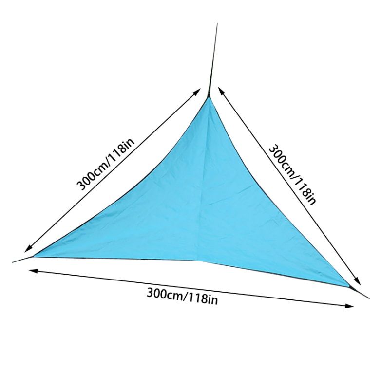 Háromszög árnyékoló, 300x300x300cm, hordzsákkal - kék