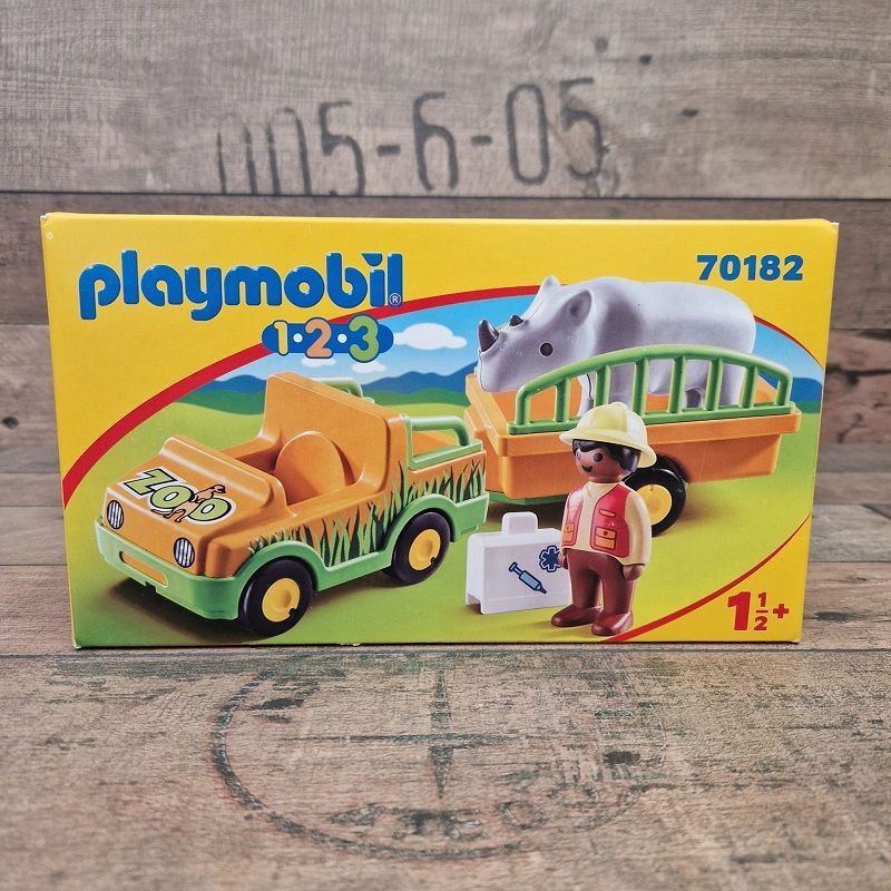 Playmobil 1.2.3 Állatkerti autó orrszarvúval (70182)