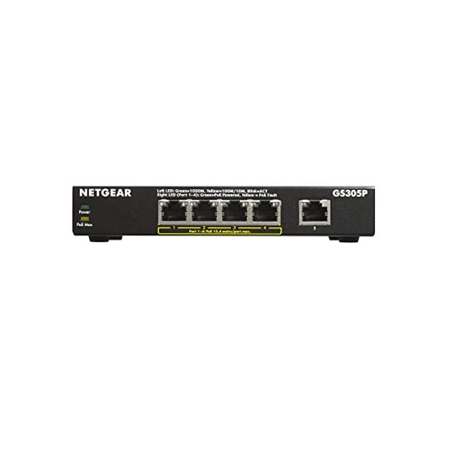 Netgear GS305P-200PES 5 portos PoE+ Gigabit Ethernet Switch, 10/100/1000
