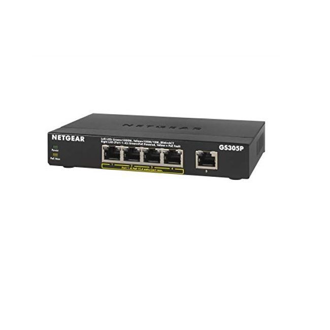 Netgear GS305P-200PES 5 portos PoE+ Gigabit Ethernet Switch, 10/100/1000