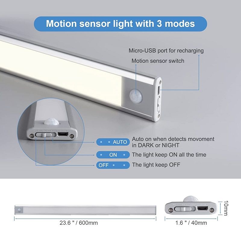 GRIFEMA GD1001-60 60cm-es akkus led világítás, 4000K, 3.5W