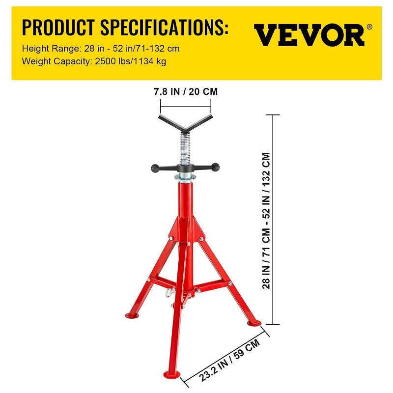 VEVOR V fejű összecsukható csőállvány, állítható magasságú, 71-132cm, 1134kg - piros (1107) VEVOR V fejű összecsukható csőállvány, állítható magasságú, 71-132cm, 1134kg - piros (1107)