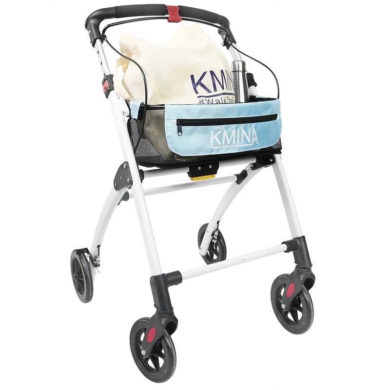 Kmina Pro K10010 összecsukható járókeret, tálcával és kosárral - fehér/azul