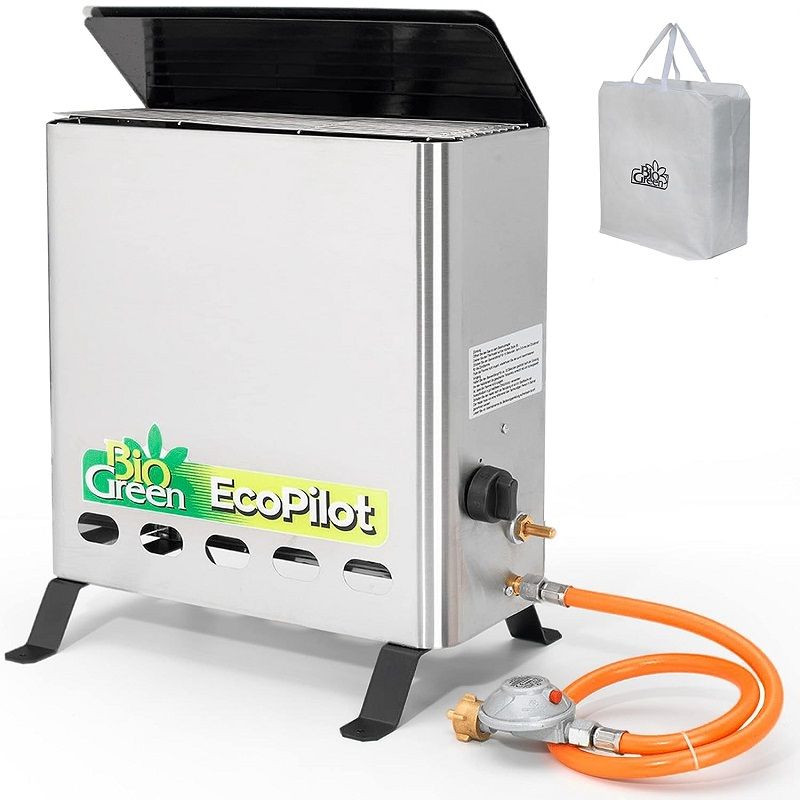 BioGreen EcoPilot gáz fűtőtest, üvegházakba, 4.2kW, hordtáskával - rozsdamentes acél