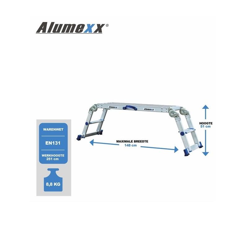 Alumexx X-Step alumínium csuklós létra, 150kg 