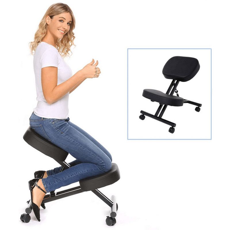 Cinius C-NER-NER ergonomikus fa térdeplőszék, kerekekkel - fekete Cinius C-NER-NER ergonomikus fa térdeplőszék, kerekekkel - fekete