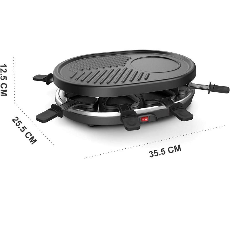 Yilian BA-08AA0900 4az1-ben elektromos raclette grill, 900W - fekete (0171-0-1)