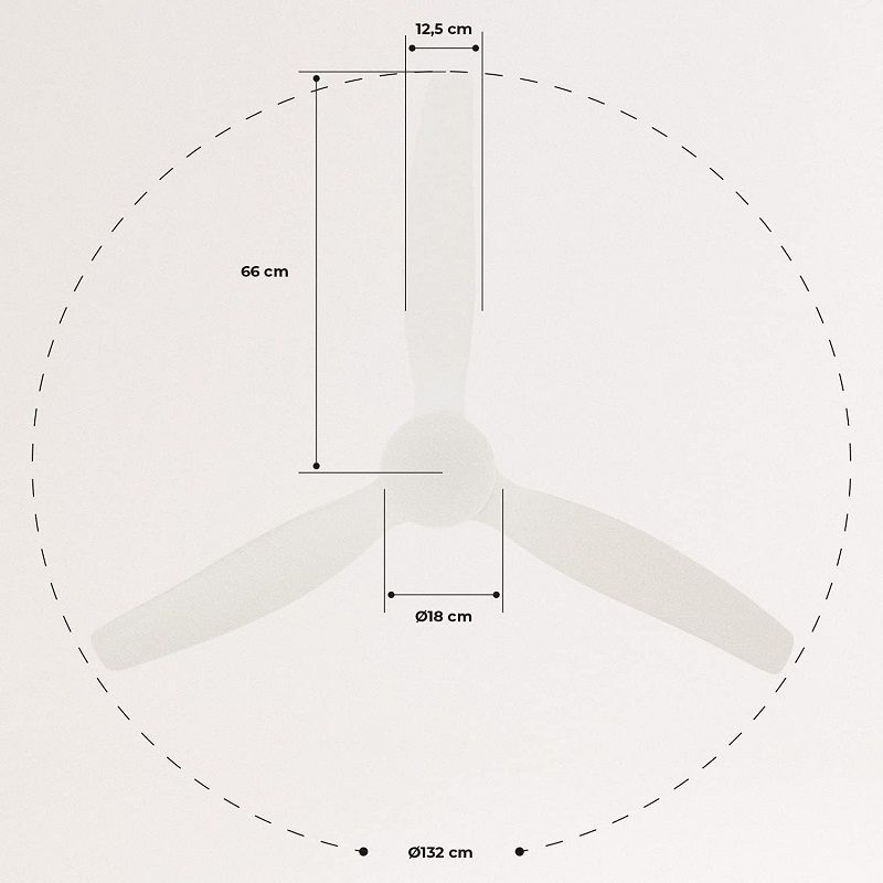 Create mennyezeti ventilátor, lámpával, távirányítóval, 40W - fehér (082448-161201)
