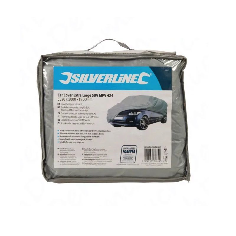 Silverline Tools 942611 autó takaró ponyva, 5320x2000x1800mm (XL) - szürke