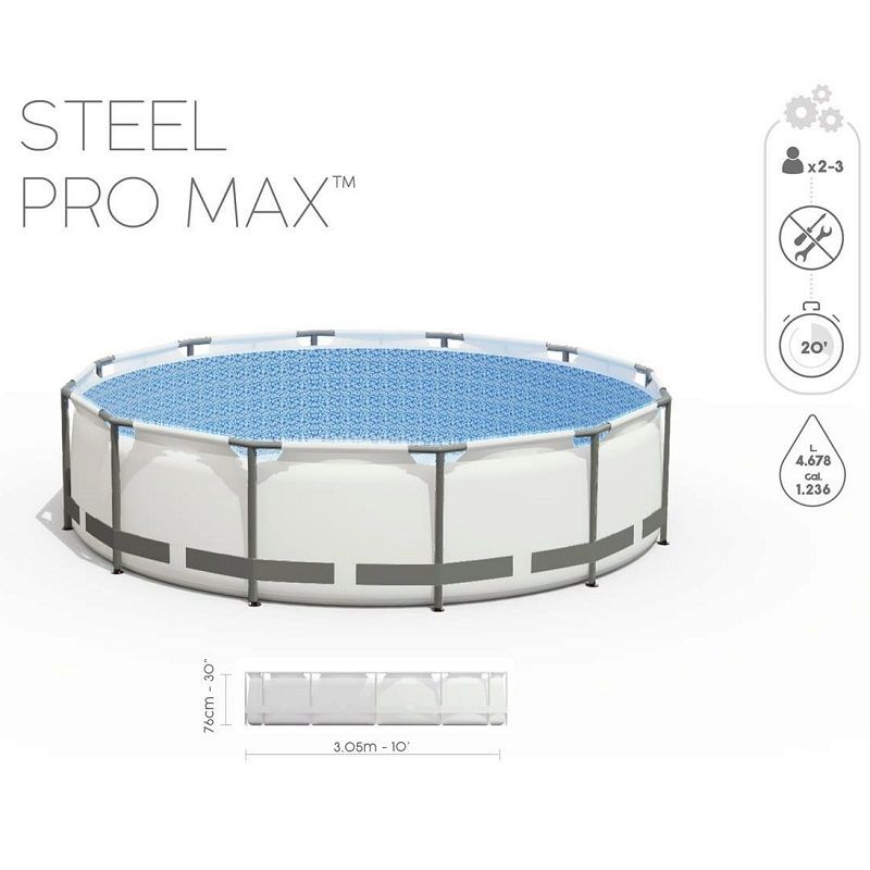 Bestway Steel Pro Max fémvázas medence, 305x76cm - szürke (56406)