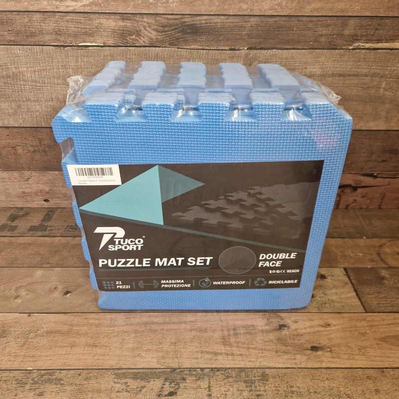 Tuco Sport Puzzle Habszivacs tornaszőnyeg 21db, 33x33x1cm - kék