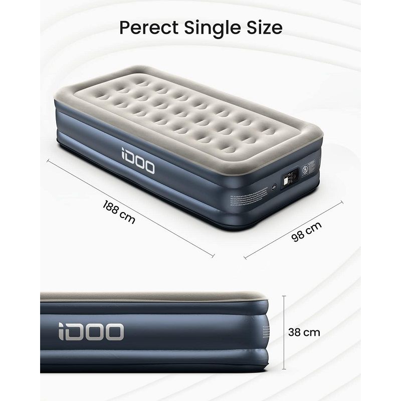 Idoo felfújható matrac, beépített pumpával, 188x98x38cm, hordtáskával (I-C-019), használt