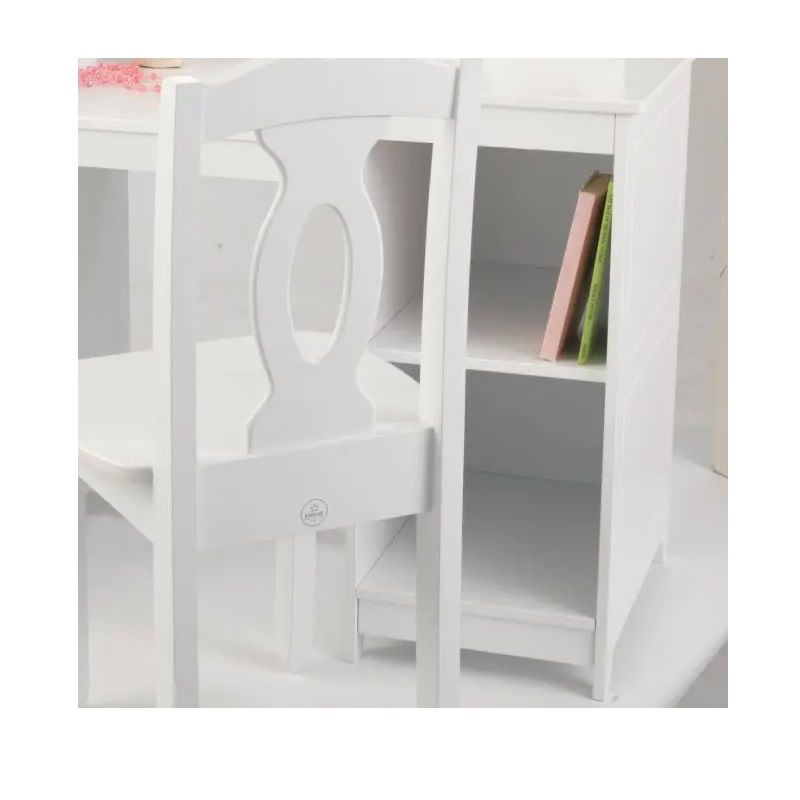 KidKraft Deluxe fa fésülködőasztal tükörrel és székkel, 108,5x97x40cm - fehér (13018)
