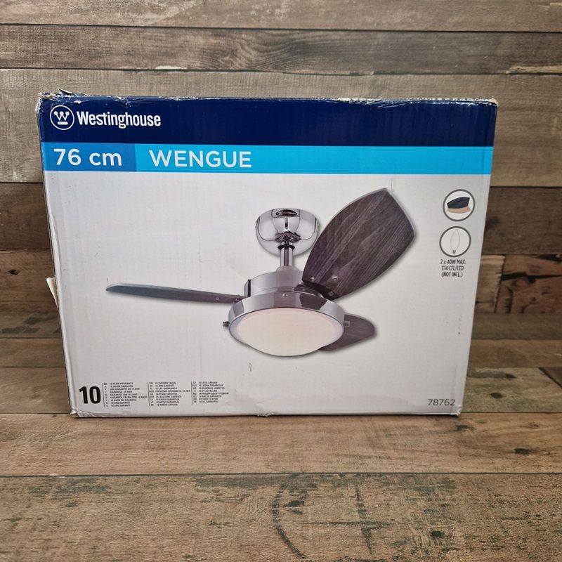 Westinghouse Wengue mennyezeti ventilátor, világítással, 76cm (78762)