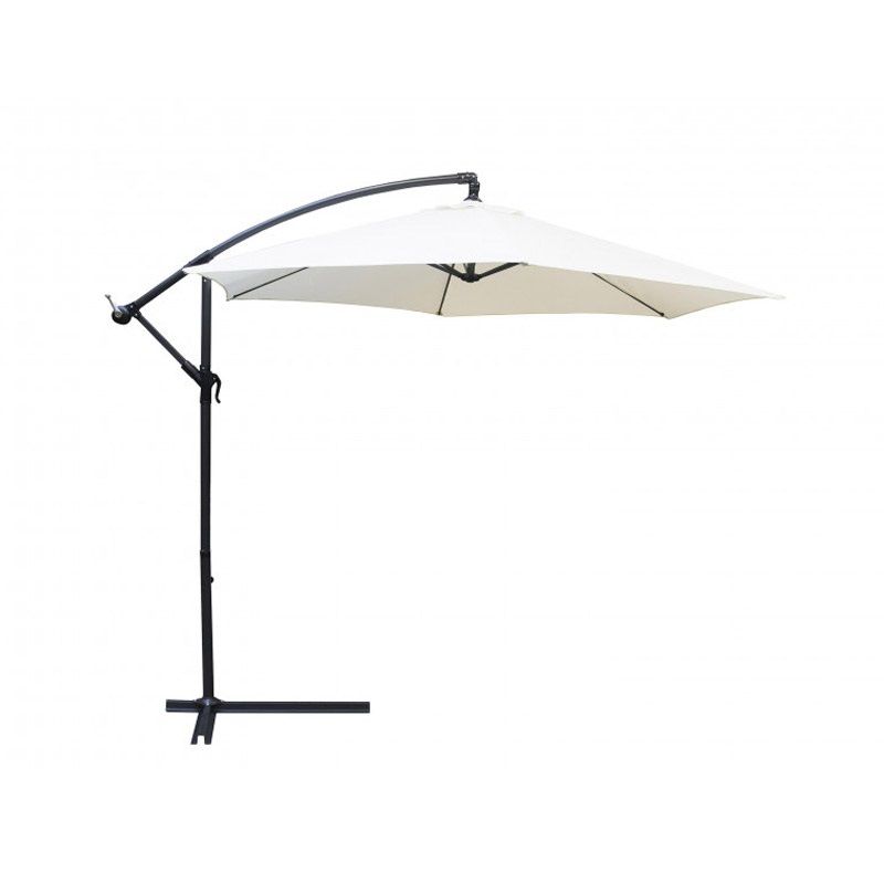 Oldallábas napernyő, szellőztetővel, állvánnyal, 300cm - bézs (30100083) 