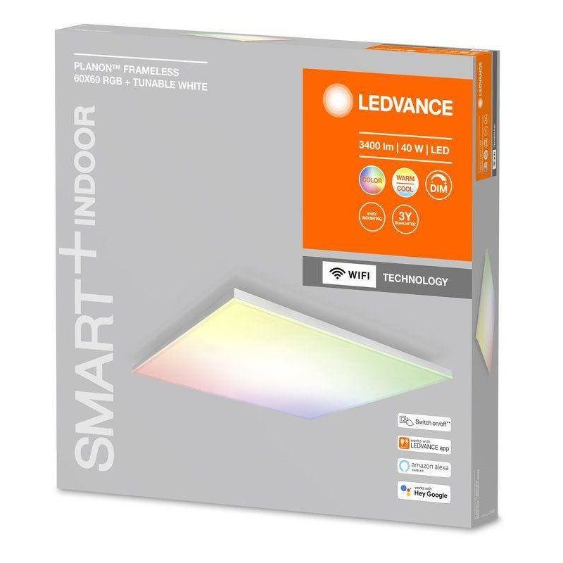 Ledvance Smart+ Planon RGB felületre szerelhető okos led panel, 60x60cm, 3400lum, 3000-6500K, 40W - fehér