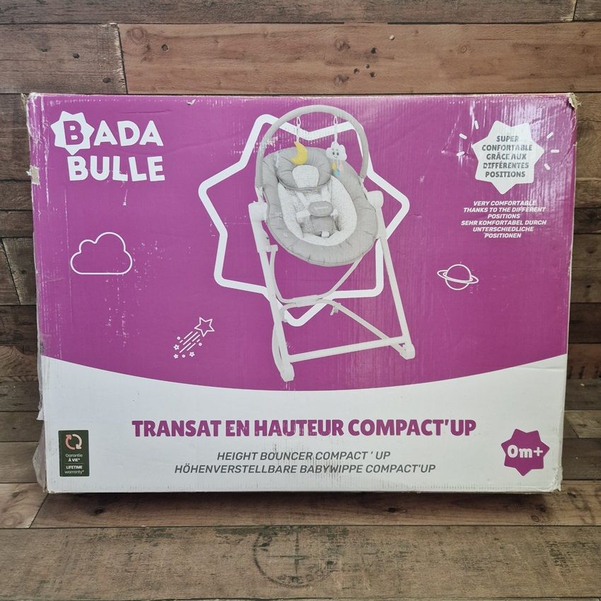 Badabulle Compact'up Candy babaringató, 0m+ - fehér/szürke (B012008)