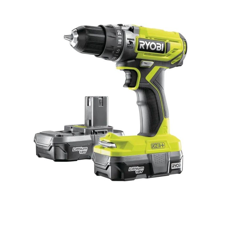 Ryobi ONE+ R18PD2-215G 18v akkus ütvefúró, csavarbehajtó 2akku, töltő (5133005302)