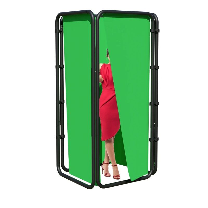 Összecsukható Chroma key zöld háttér, fém vázzal, 240x400cm, hordtáskában 