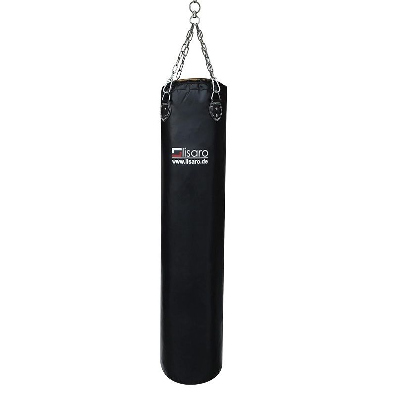 Lisaro professzionális vinil bokszzsák, rögzítő lánccal, 40kg, 150x35cm - fekete (ZA-2023-02) 