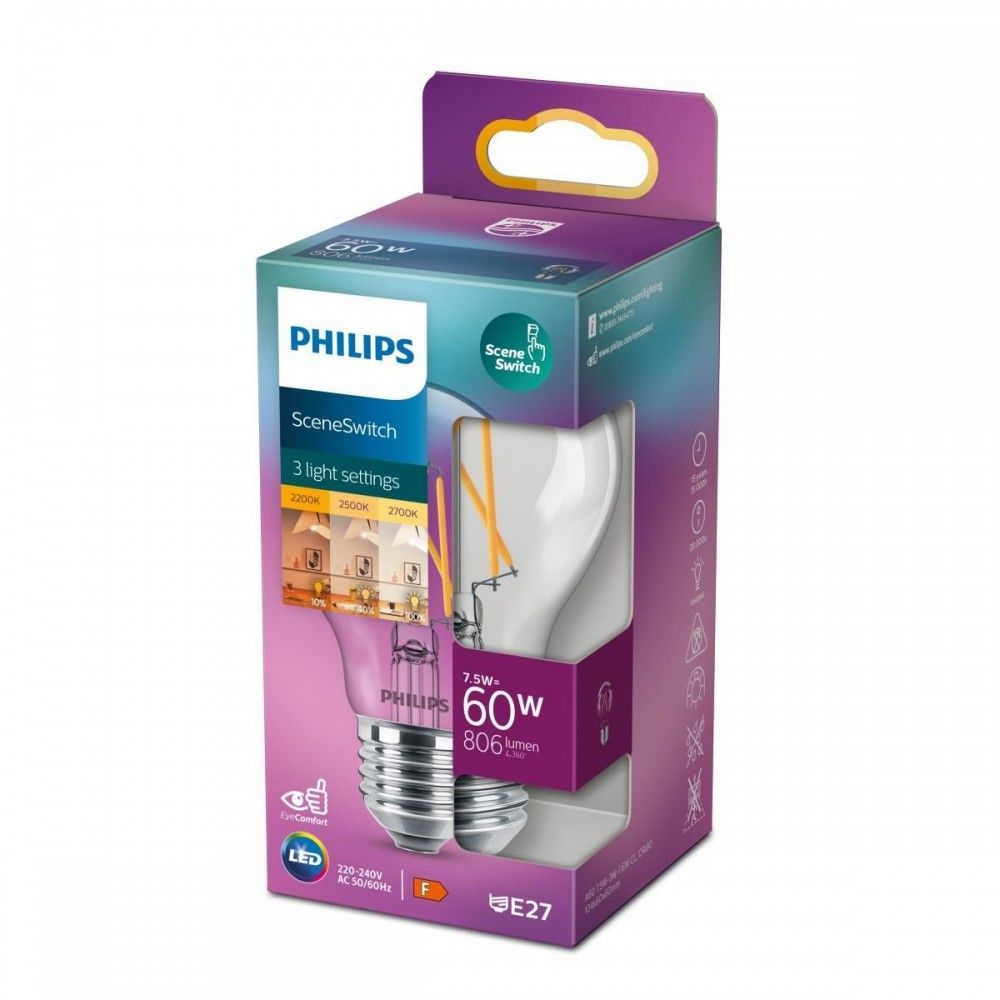 Philips E27 7.5W 2200-2700K 806lm 