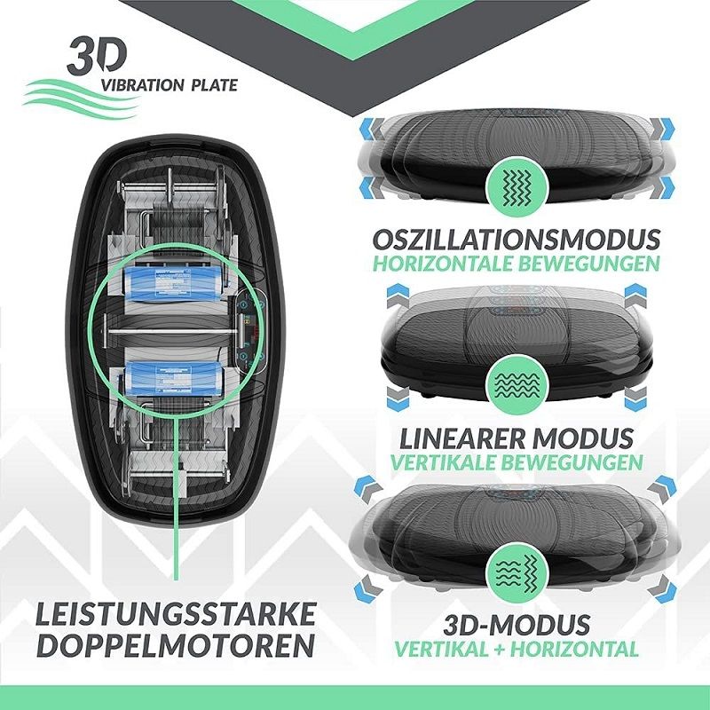 Bluefin Fitness 3D dupla motoros vibrációs tréner, távirányítóval - fekete