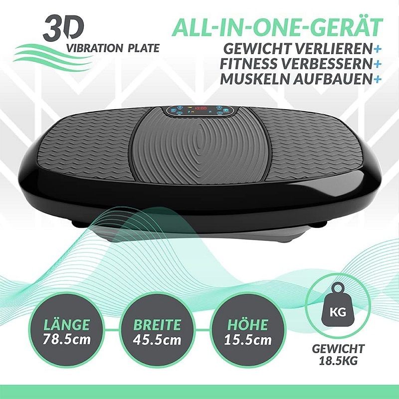 Bluefin Fitness 3D dupla motoros vibrációs tréner, távirányítóval - fekete