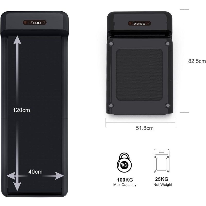 King Smith WalkingPad C2 összecsukható sétapad, távirányítóval és alkalmazás vezérléssel, lcd kijelzővel, 6 km/h, 144,5x52x12,5cm - fekete (WPS1F)