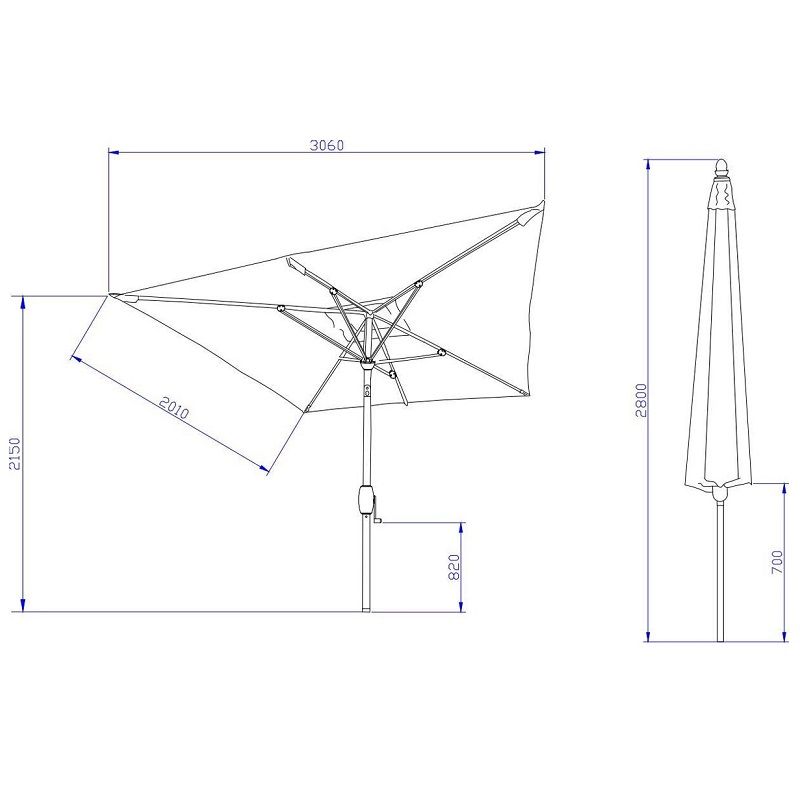 Sorara Porto deluxe napernyő 300x200cm - bézs