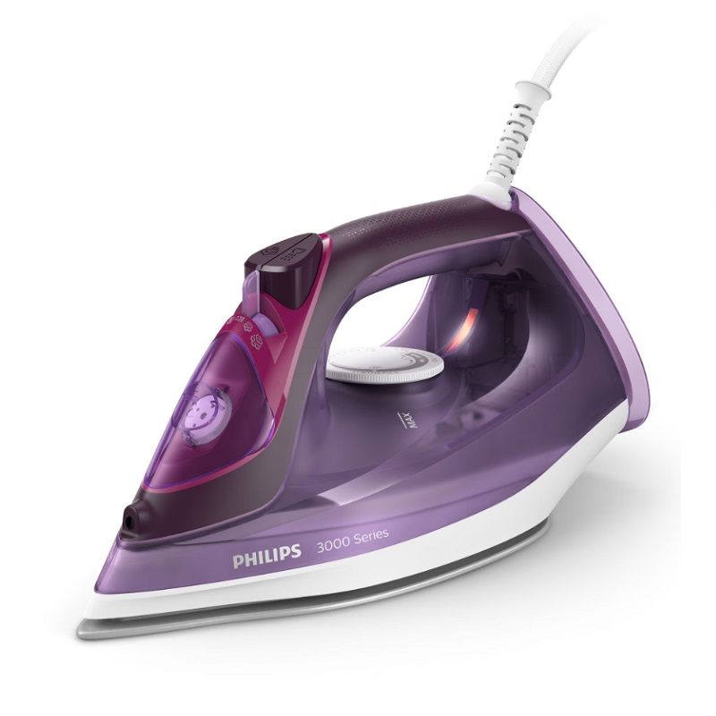 Philips 3000 series gőzölős vasaló, 2600W, 0.3L, kerámia talp - lila (DST3041/30)