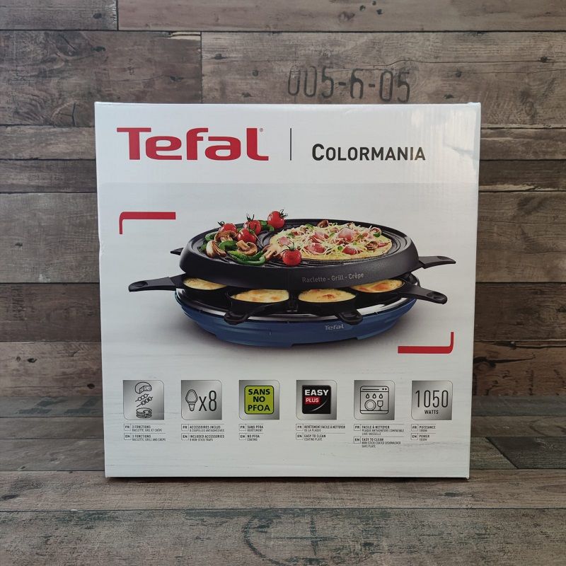 Tefal RE310401 elektromos raclette grill, 1050W - kék/fekete