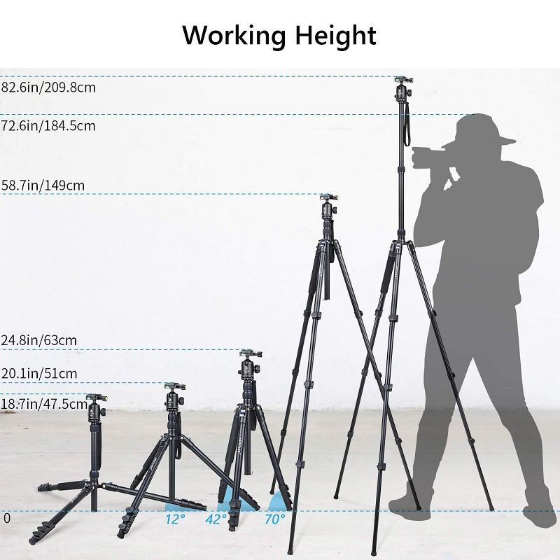 ARTCISE AF30 professzionális alumínium fényképezőgép-állvány, tripod, hordtáskával, 214cm