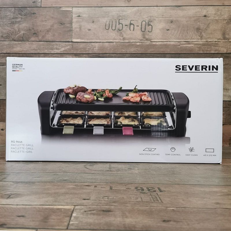 Severin RG9646 elektromos raclette grill, 8 személyes, 1400W - fekete