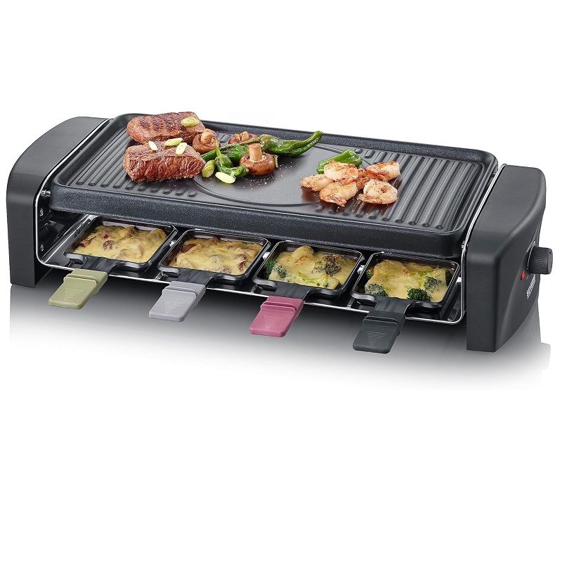 Severin RG9646 elektromos raclette grill, 8 személyes, 1400W - fekete