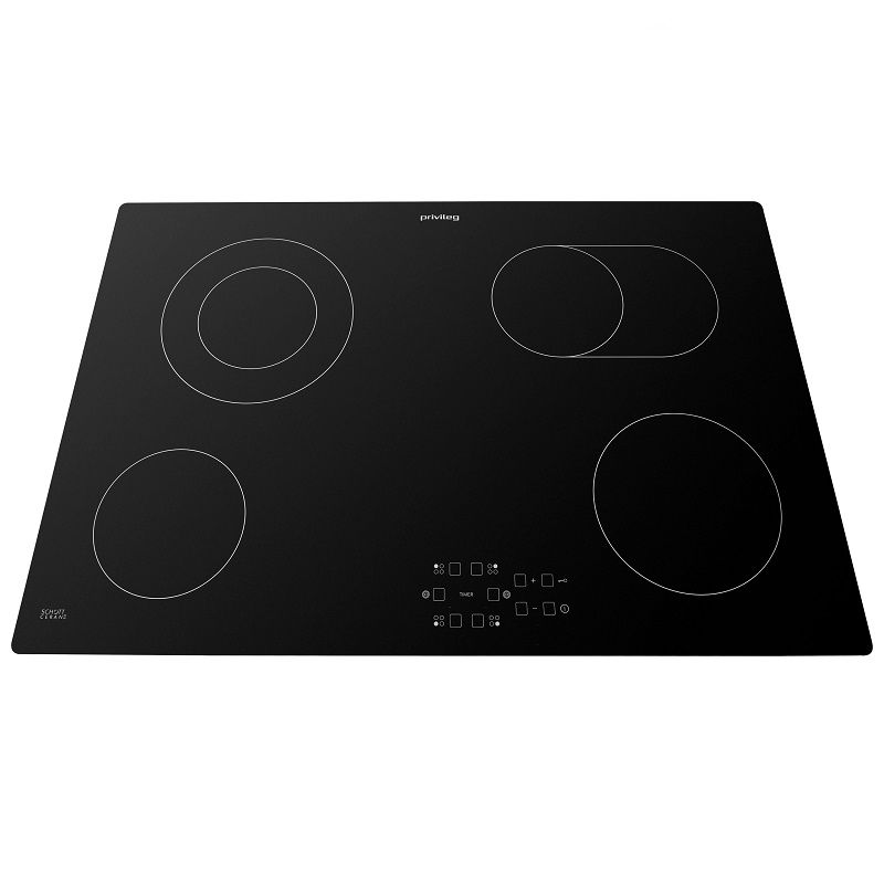 Privileg PCTAC 7042 NE keret nélküli beépíthető kerámia főzőlap, 4 zónás, 6,8kW, 77x51cm - fekete Privileg PCTAC 7042 NE keret nélküli beépíthető kerámia főzőlap, 4 zónás, 6,8kW, 77x51cm - fekete