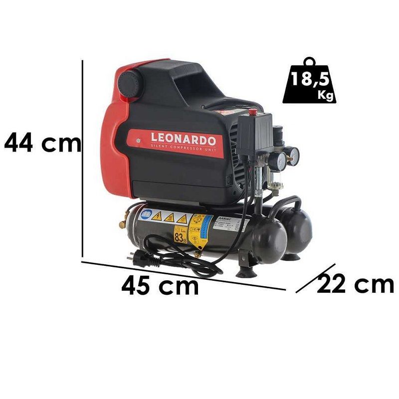 Fiac Leonardo XSS 138 olajmentes, koaxiális kompresszor, 6lit, 8bar, 105 l/perc (4116000654)