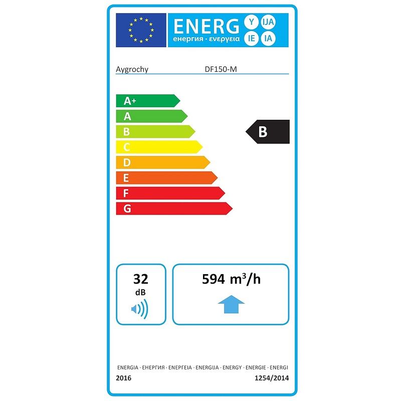 Aygrochy df150-m elszívóventilátor, sebességszabályzóval, 150 mm, 595 m³/h - fekete