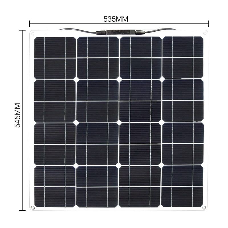 Gasolarxy 50W 16V flexibilis monokristályos napelem modul, 535 x 545mm