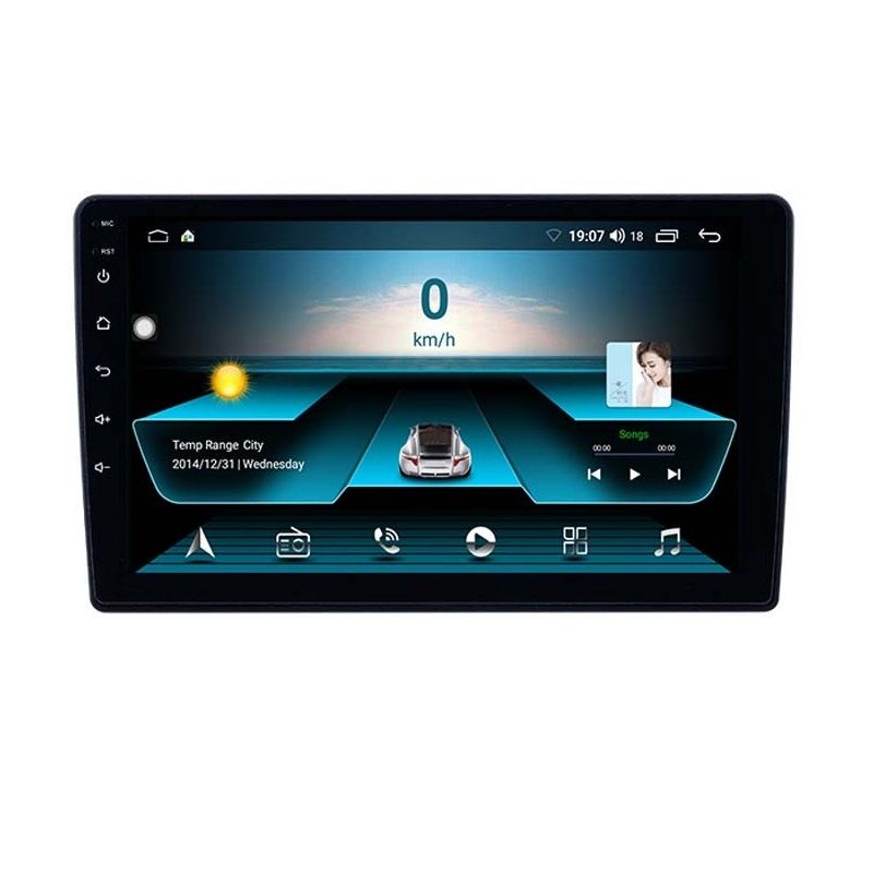 9" 1DIN android fejegység Peugeot gépjárművekhez, tolatókamerával, érintőképernyő, Bluetooth, MirrorLink, GPS, WiFi 2/32GB