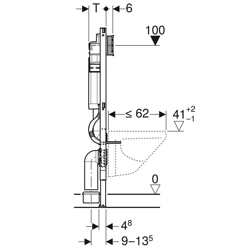 Geberit Duofix beépíthető keret függő csészéhez, Sigma tartállyal, 112cm (111.300.00.5)