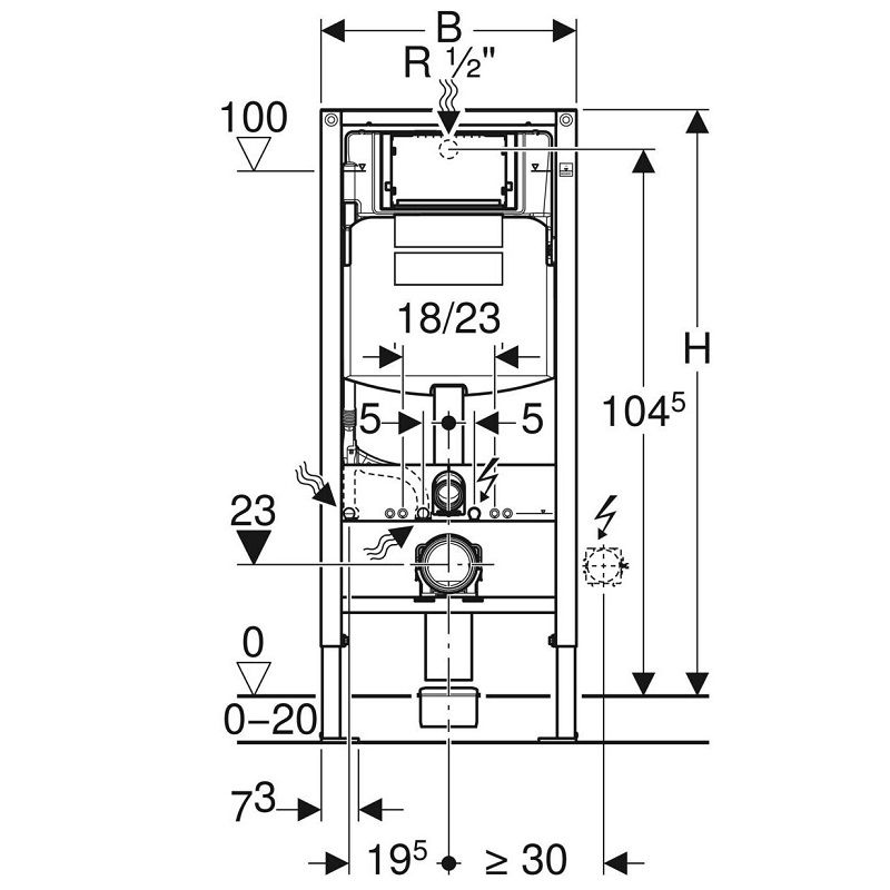 Geberit Duofix beépíthető keret függő csészéhez, Sigma tartállyal, 112cm (111.300.00.5)