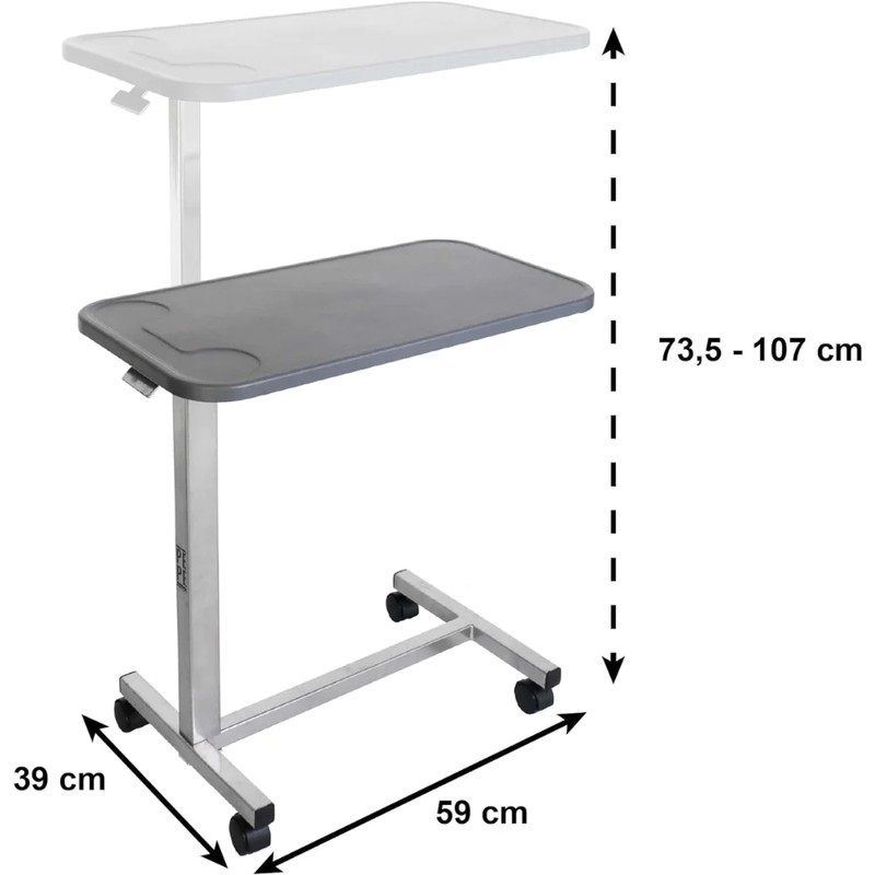 Pepe P40024 állítható magasságú ágyasztal, kerekekkel, 73,5-107cm 